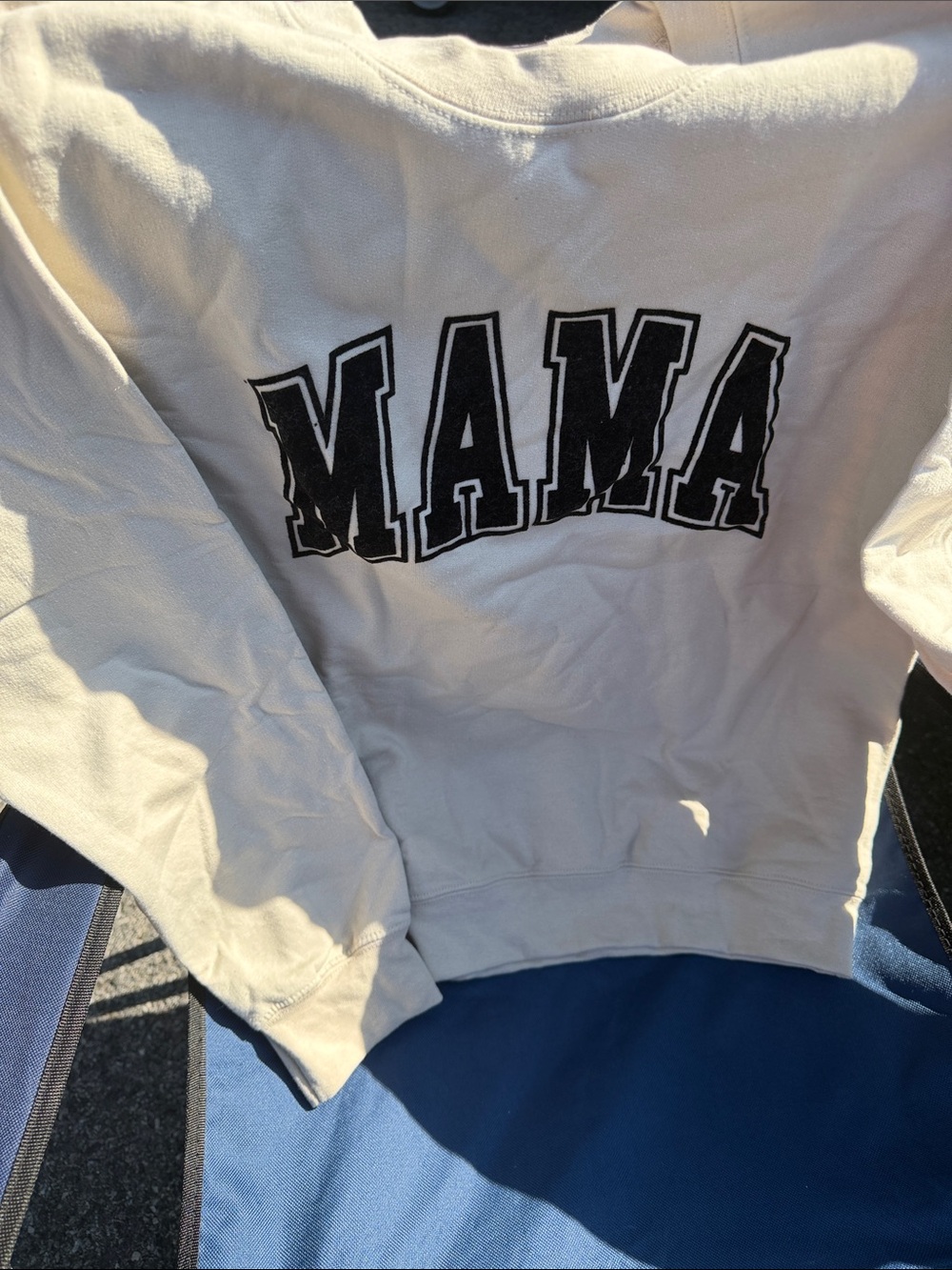 Gildan Cream Crewneck Sweatshirt with Black MAMA Graphic